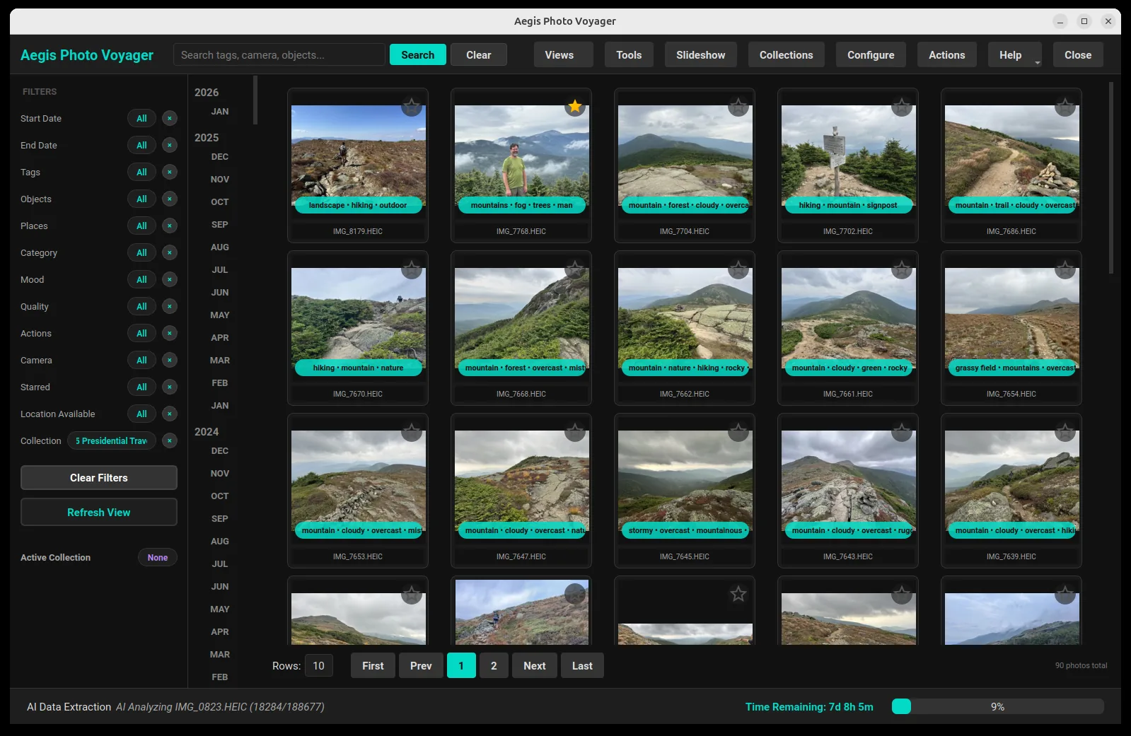 Aegis Photo Voyager photo library view